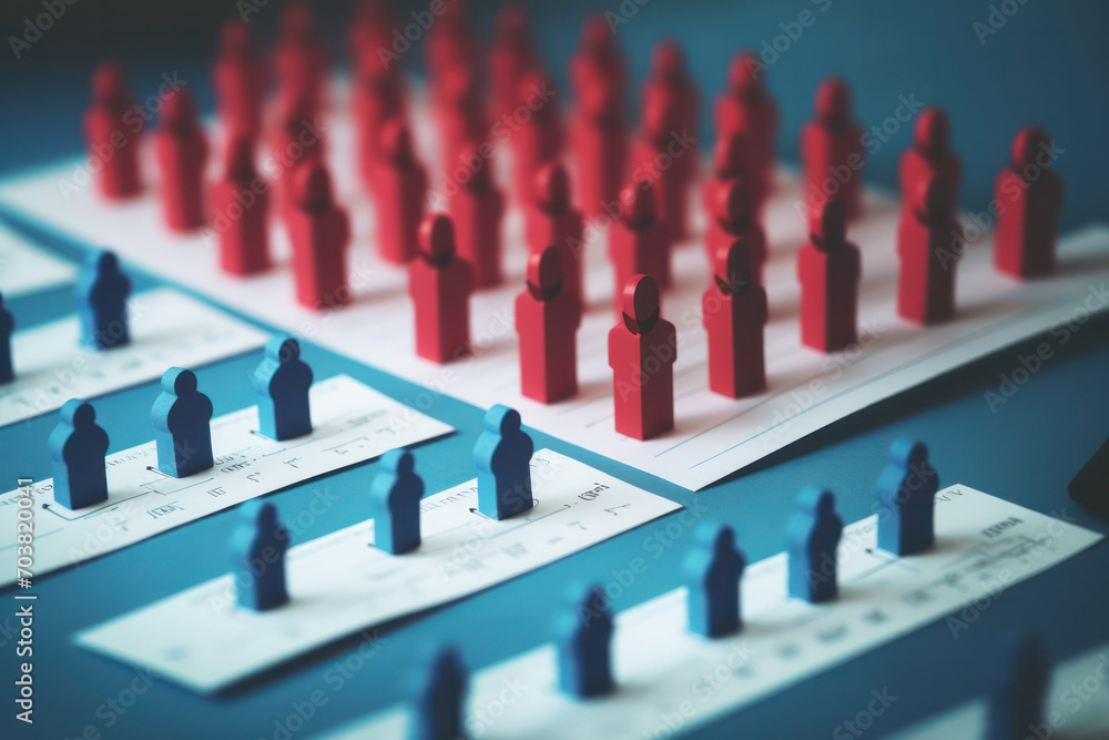 Poster navigating talent, conceptualizing the selection process - choosing the right candidate.