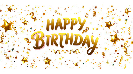Golden Text "Happy Birthday", Happy Birthday, Birth Celebration, Generative Ai