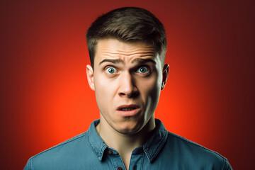 Obraz premium Shocked surprised expression man 