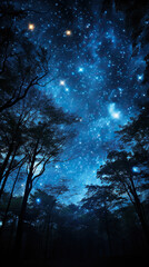 Fototapeta premium Starry Night in the Enchanted Forest