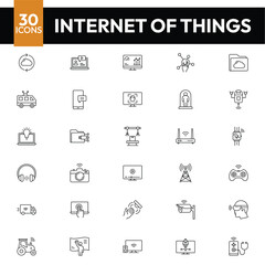 IOT icon set. Internet of things. icon set. Set line icon of IOT. Vector illustration. Editable stroke.