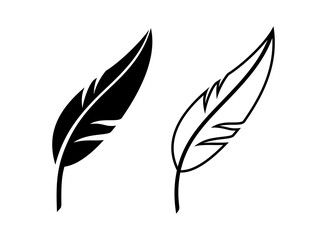Feather icon. Symbol of literacy, writing or lightness. An attribute of a writer or writing, literature or calligraphy.