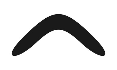 Rounded Chevron Boomerang Shape Silhouette Icon