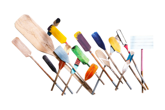 Wooden signs empty. Key West guideposts gives directions for fun and drinks. such as cafe. Isolated on cot out PNG.