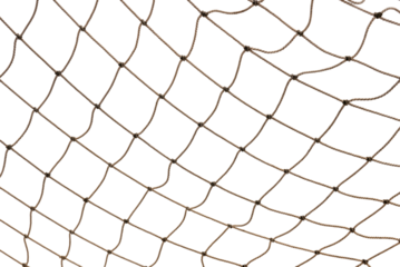 Football or tennis net. Rope mesh on a white background close-up