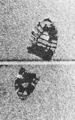 Boot print on snow
