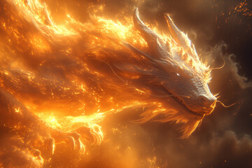Primordial Fire-Drake Manifests Destiny in Flames,generated by IA