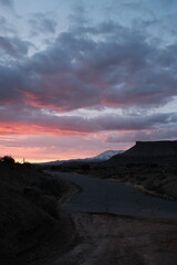 A pink sunset in southern Utah