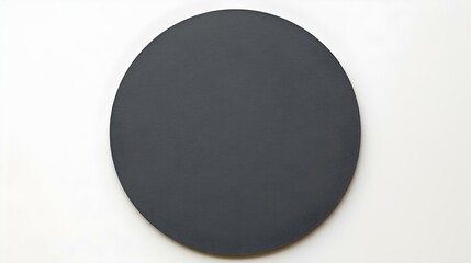 Anthracite round Paper Note on a white Background. Brainstorming Template with Copy Space