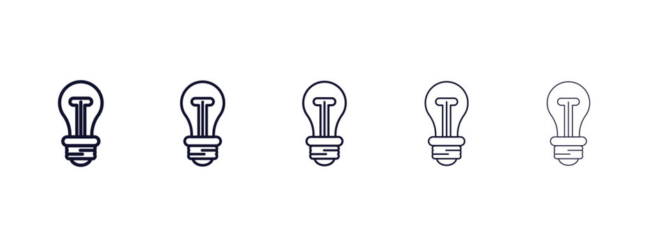 Old Light Bulb Outline Icon. Black, Bold, Regular, Thin, Light Icon From Technology Collection. Editable Vector Isolated On White Background