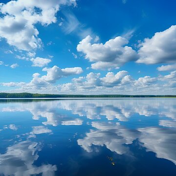 Calm beach, sky, clouds, clear sky, clear clouds, calm lake © 지현 전