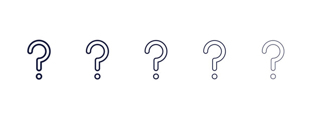 question mark outline icon. Black, bold, regular, thin, light icon from user interface collection. Editable vector isolated on white background