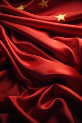 Obraz premium Red China Flag Satin Texture