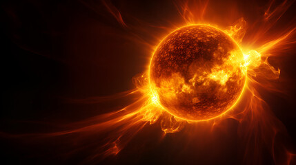 A solar flash in the form of a huge wave spreading throughout the heliosphere. ai generative