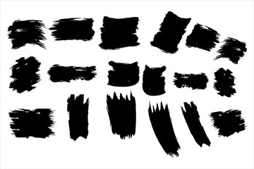 Vintage Retro Ink Paint Brush Shape,Ink Paint Brush Shape for T-Shrit Design,Vintage Retro Paint Brush Stroke for T-Shirt Design,Brush Stroke Texture ,Abstract Grunge Paintbrush Texture Set, 