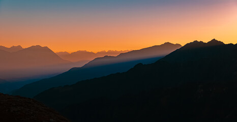 Alpine summer sunrise at Mount Sechszeiger, Jerzens, Imst, Tyrol, Austria