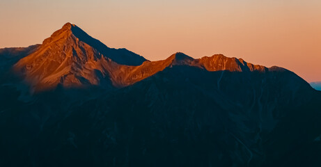 Alpine summer sunrise at Mount Sechszeiger, Jerzens, Imst, Tyrol, Austria