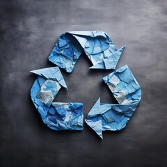 Recycle Symbol Made Of Paper, Generative AI