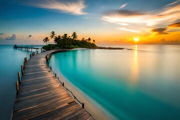 Obraz premium sunset on the lake