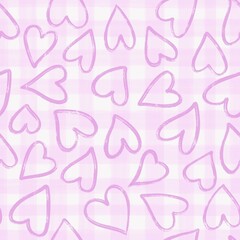seamless pattern with pink hearts Valentine’s Day 