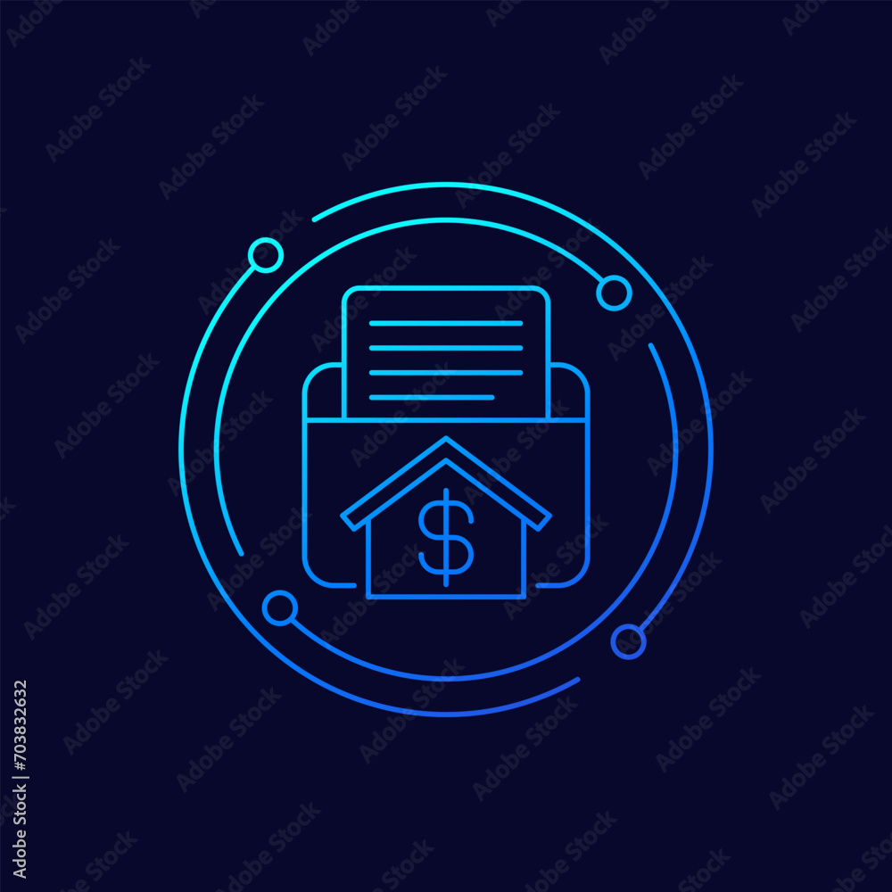 Poster collateral icon in linear design