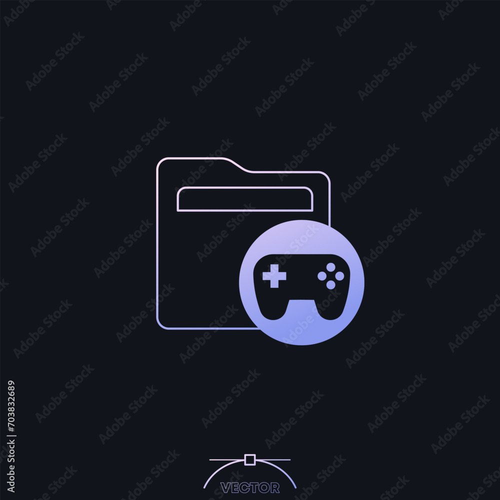 Poster game folder icon with gradient