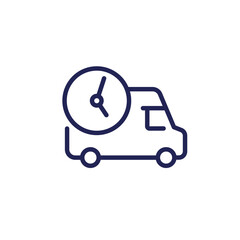 fast delivery line icon with a van