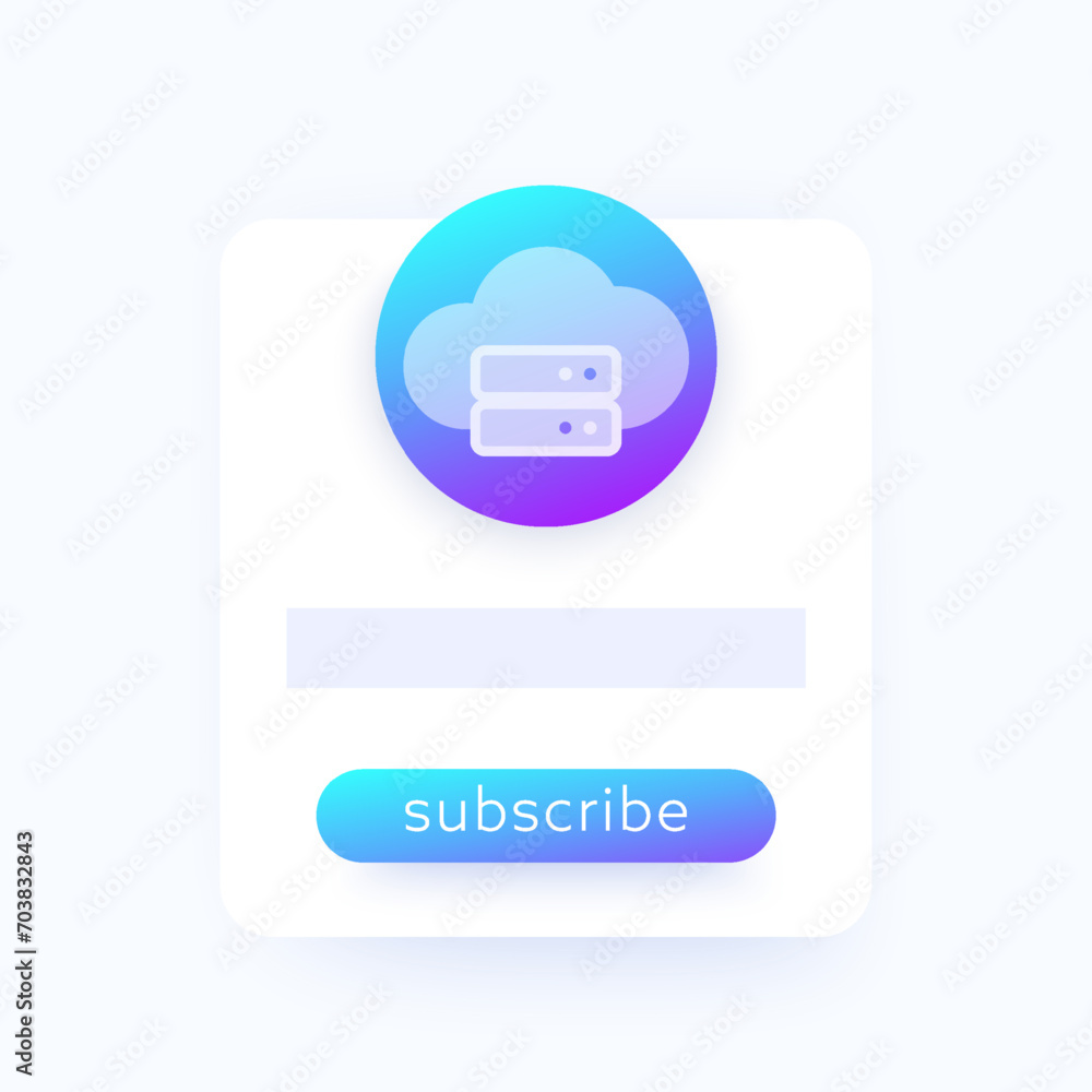 Poster subscribe to cloud storage, vector ui design