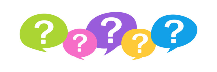 Round colorful speech bubble question mark communication business concept illustration vector
