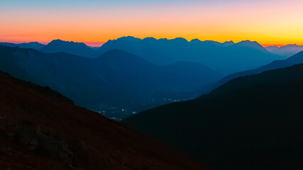 Alpine summer sunrise at Mount Sechszeiger, Jerzens, Imst, Tyrol, Austria