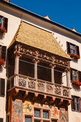 Fototapeta na wymiar The famous Golden Roof on a sunny summer day at Innsbruck, Austria