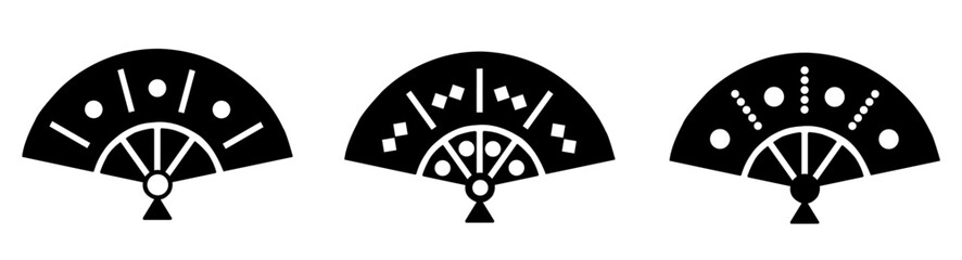 Fan icon. Collection vector illustration of icons for business. Black icon design.