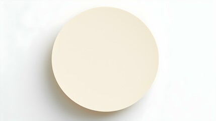 Ivory round Paper Note on a white Background. Brainstorming Template with Copy Space