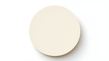 Ivory round Paper Note on a white Background. Brainstorming Template with Copy Space