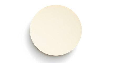 Ivory round Paper Note on a white Background. Brainstorming Template with Copy Space