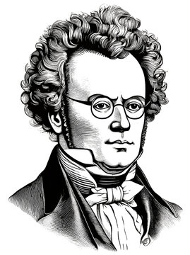 Franz Schubert portrait, generative AI	