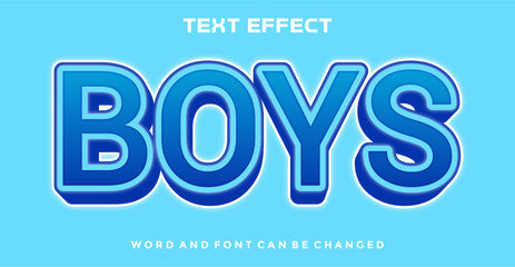 Boys  editable text effect