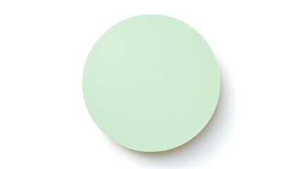 Light Green round Paper Note on a white Background. Brainstorming Template with Copy Space