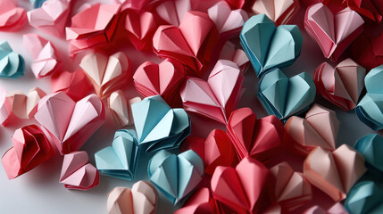 Origami Heart Array A Spectrum of Emotions