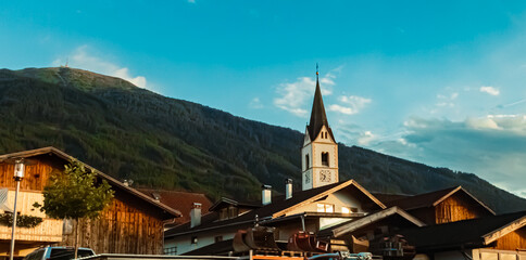 Church on a sunny summer day at Rinn, Innsbruck, Tyrol, Austria - obrazy, fototapety, plakaty