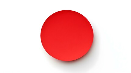 Red round Paper Note on a white Background. Brainstorming Template with Copy Space