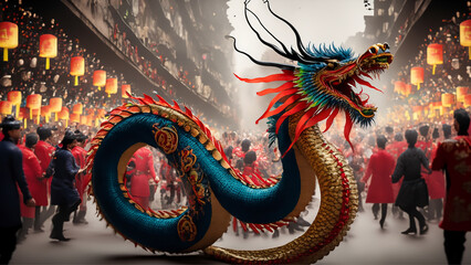 Fototapeta na wymiar 4k Dragon representing Chinese New Year