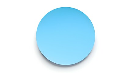 Sky Blue round Paper Note on a white Background. Brainstorming Template with Copy Space