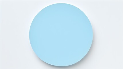 Sky Blue round Paper Note on a white Background. Brainstorming Template with Copy Space