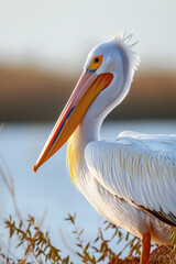 Pelicano-branco (Pelecanus onocrotalus) na natureza - Fundo de tela