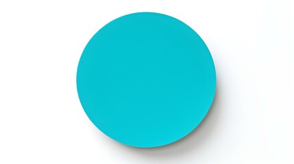 Turquoise round Paper Note on a white Background. Brainstorming Template with Copy Space