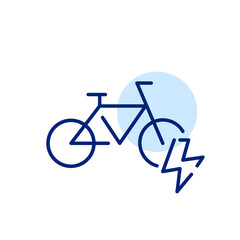 Electric bicycle. Environment friendly transportation. Pixel perfect, editable stroke icon