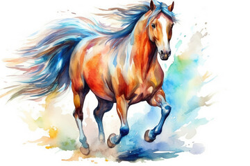 Obraz na płótnie Canvas Stallion run horse animal farm equestrian nature beauty gallop equine
