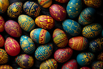 Fototapeta na wymiar Pattern with colorful Easter eggs.