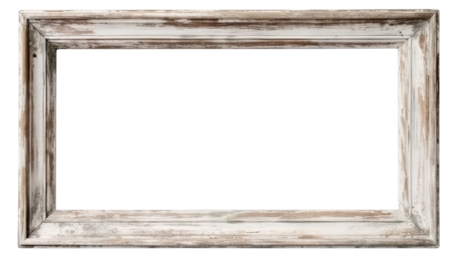 Old rustic wooden frame cut out